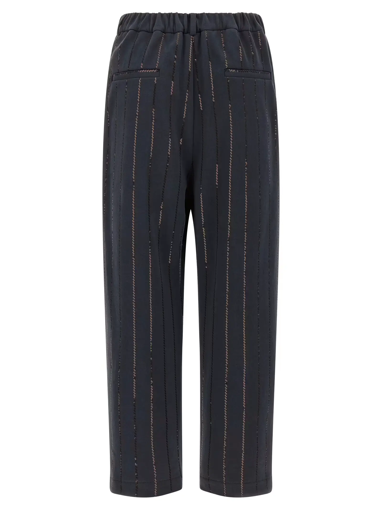 Джоггери Brunello Cucinelli Dazzling Chalk Stripe Embroidery Сірі 2 'Dazzling Chalk Stripe Embroidery' joggers MN05NSO899C7186 BRUNELLO CUCINELLI Gray