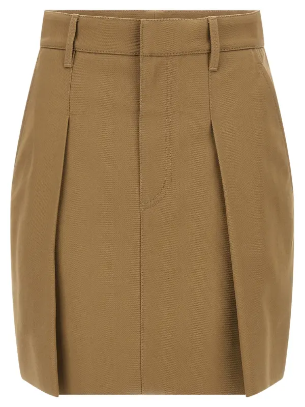 Pleated skirt BRUNELLO CUCINELLI Brown