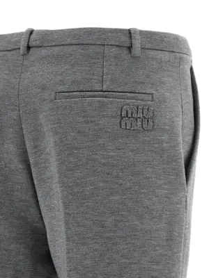 'Punto stoffa' pants 85% viscose 11% polyamide 4% elastane MIU MIU Gray