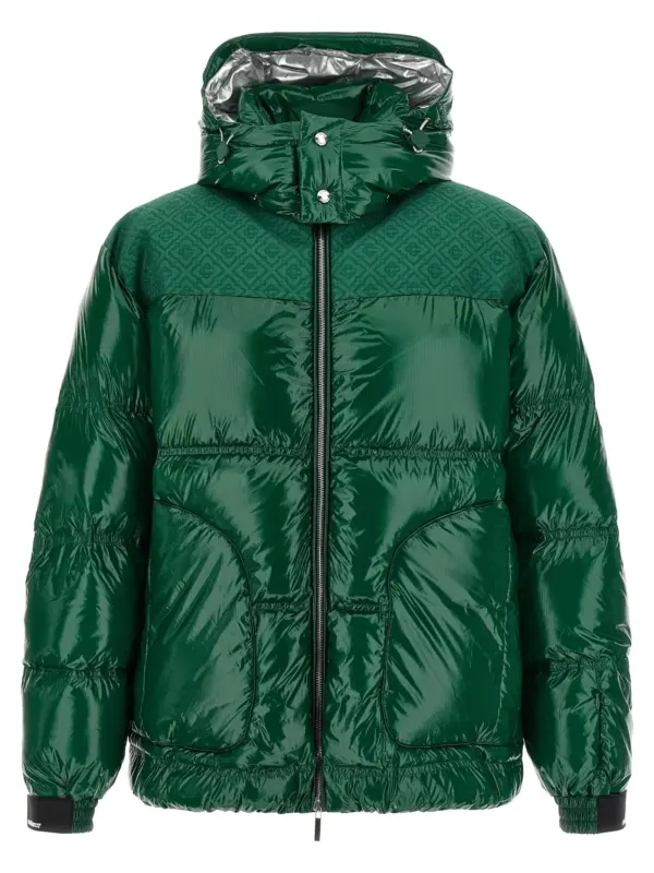 'Nylon Puffer' down jacket CASABLANCA Green
