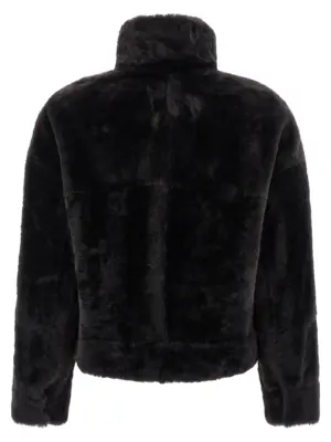 'Shiny Zipper Pull' shearling jacket MPMRA7775C2126 BRUNELLO CUCINELLI Gray