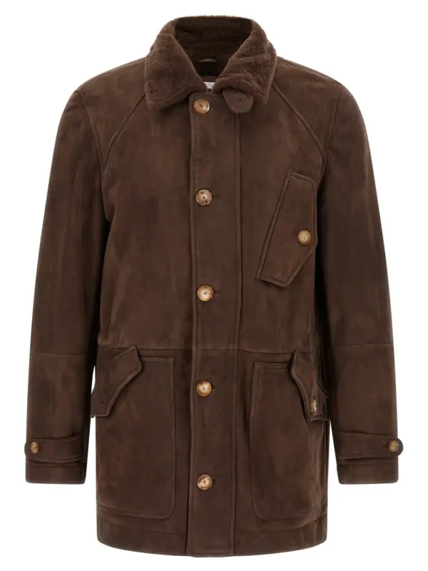 Parka model sheepskin jacket BRUNELLO CUCINELLI Brown