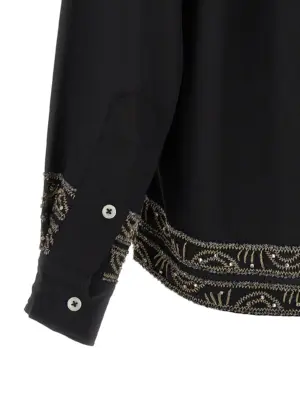 'Beaded Epoque' shirt 100% silk BODE Black