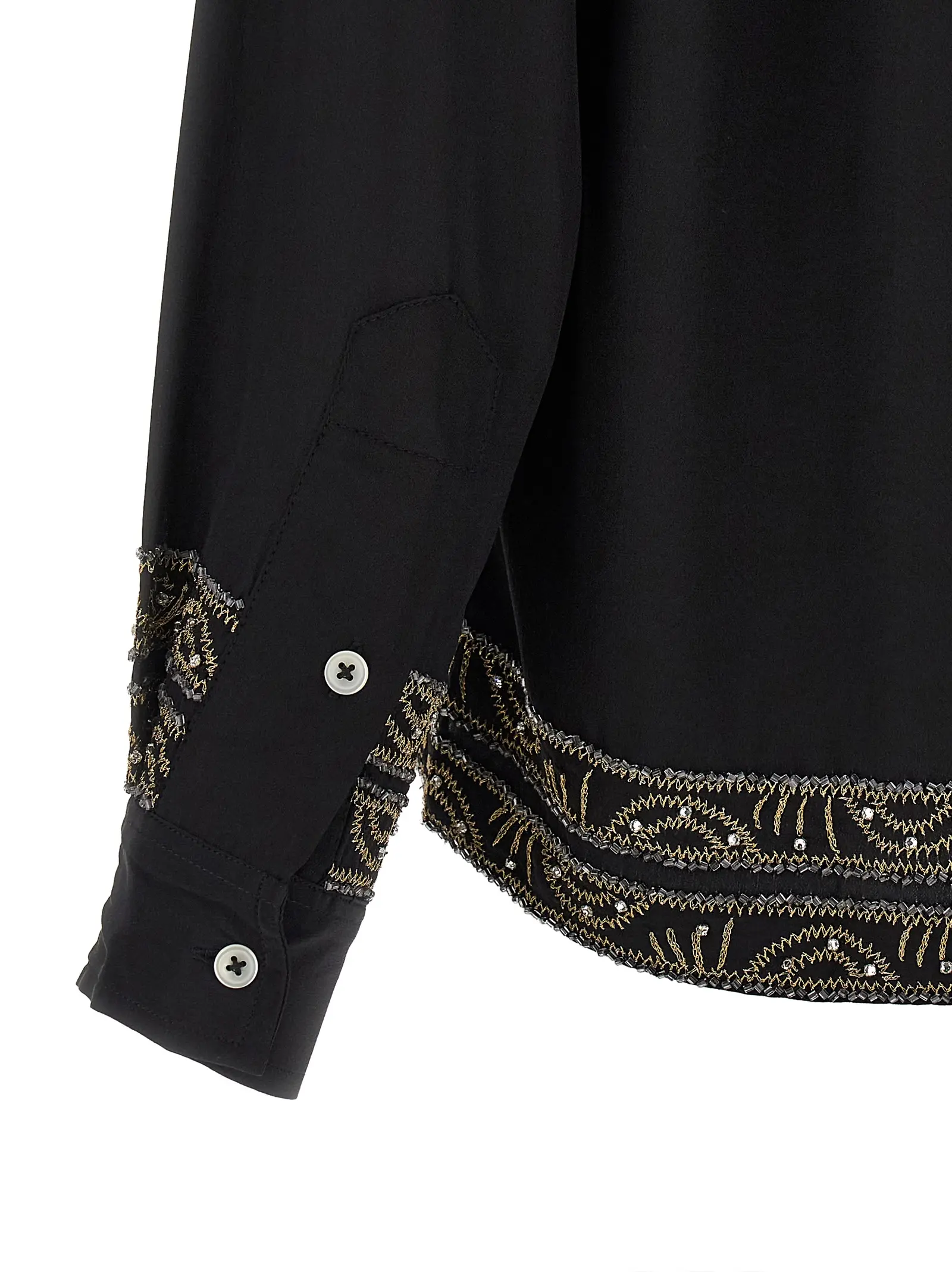 Сорочка BODE Beaded Epoque Чорна 4 'Beaded Epoque' shirt 100% silk BODE Black