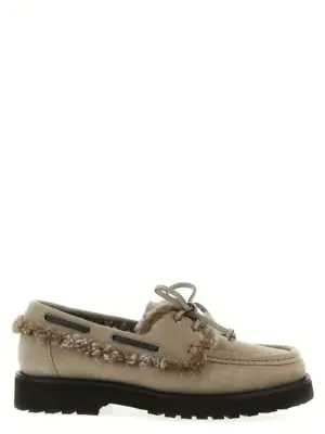 'Precious Insert' boat shoe BRUNELLO CUCINELLI Gray