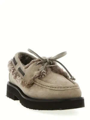 'Precious Insert' boat shoe MZSFG3114C5859 BRUNELLO CUCINELLI Gray