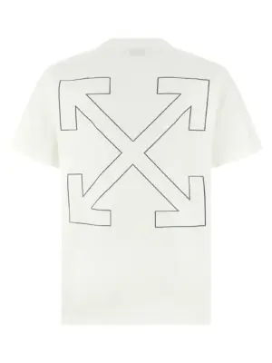'Outline Arrow Slim' T-shirt OMAA027F25JER00901100110 OFF-WHITE White