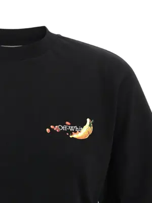 'Emb Fruits Arrow' T-shirt Woman OFF-WHITE Black