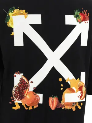 'Emb Fruits Arrow' T-shirt 100% cotton OFF-WHITE Black