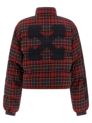 'Check Flan Arrow Spray' down jacket OWEJ007F25FAB00128482848 OFF-WHITE Bordeaux