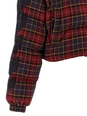 'Check Flan Arrow Spray' down jacket 100% cotton OFF-WHITE Bordeaux