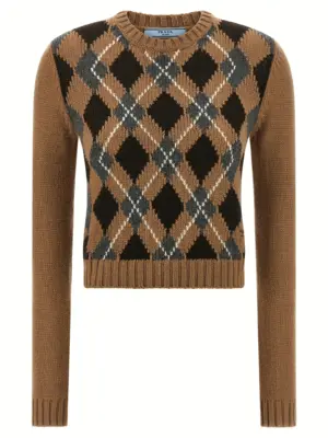 Argyle sweater PRADA Brown