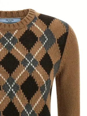 Argyle sweater Woman PRADA Brown