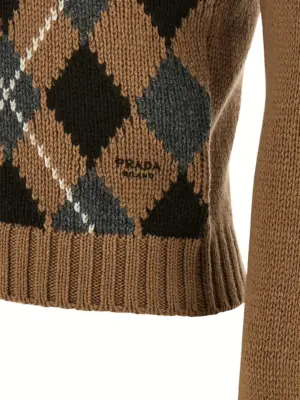 Argyle sweater 100% cashmere PRADA Brown