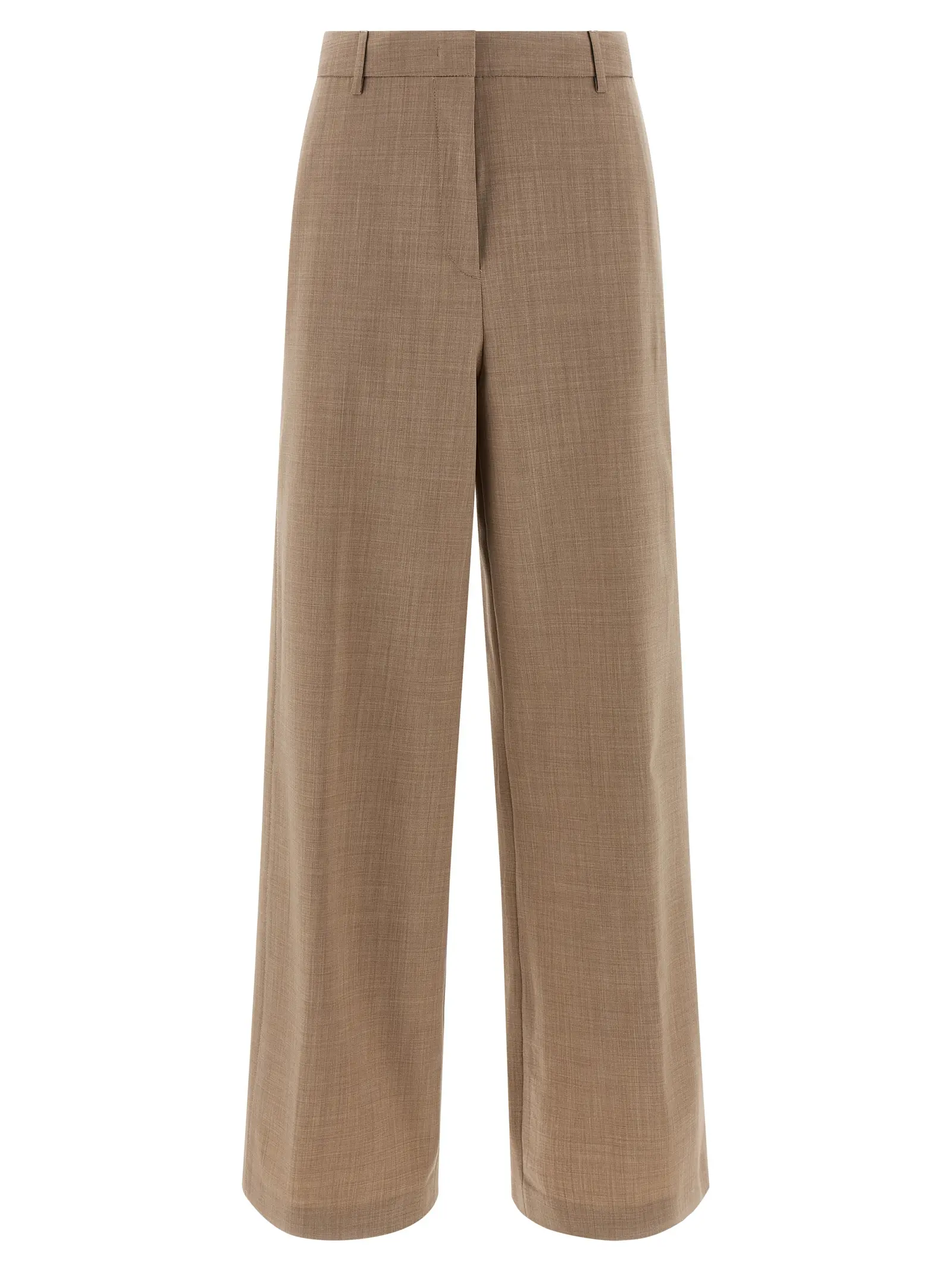 Штани з вовни Fabiana Filippi Mélange Бежеві 1 Mélange wool pants FABIANA FILIPPI Beige