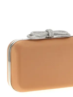 'Double Bow Satin' clutch Woman MACH & MACH Beige