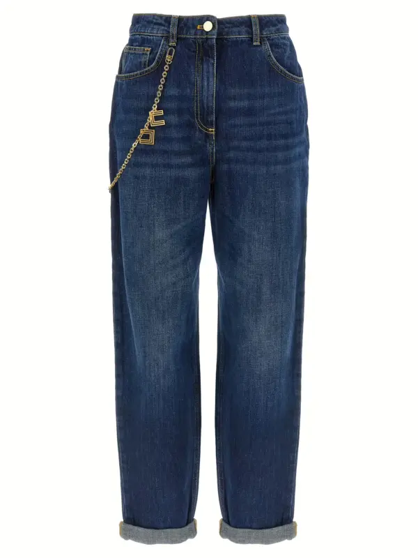 Jewel chain jeans ELISABETTA FRANCHI Blue