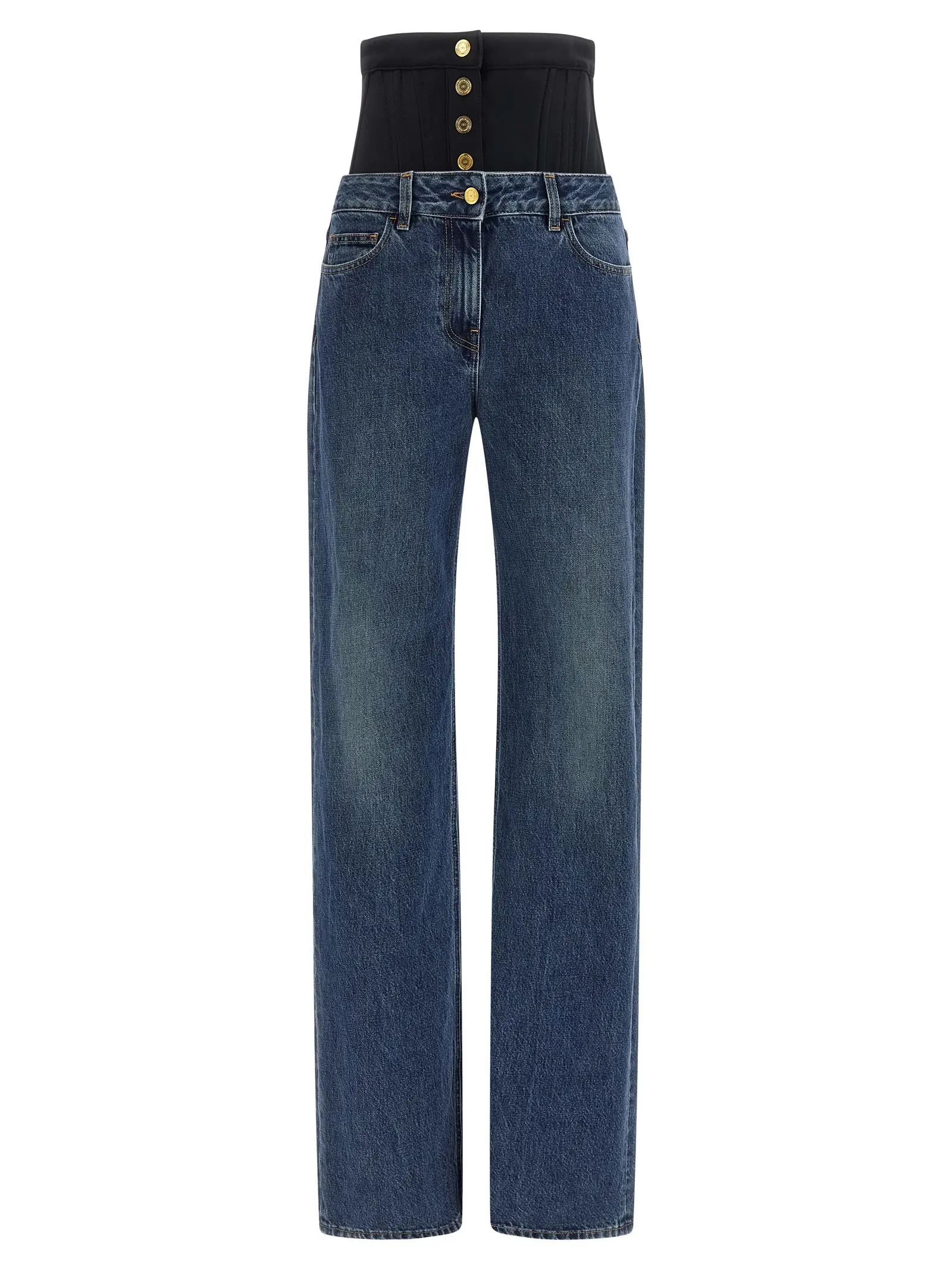 Джинси Elisabetta Franchi Bustier Insert Сині 1 Bustier insert jeans ELISABETTA FRANCHI Blue