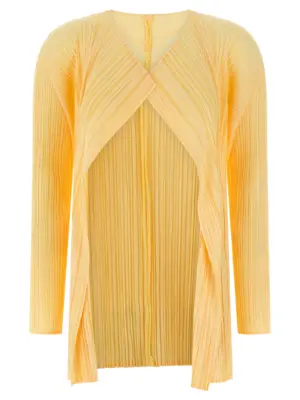 'Mellow Pleats' cardigan PLEATS PLEASE ISSEY MIYAKE Yellow