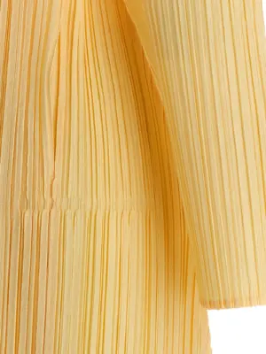 'Mellow Pleats' cardigan 100% polyester PLEATS PLEASE ISSEY MIYAKE Yellow