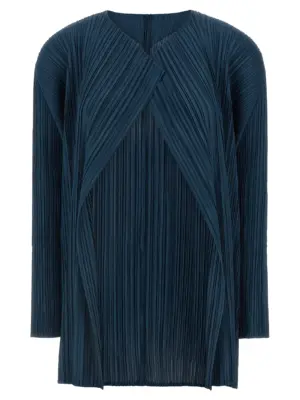 'Mellow Pleats' cardigan PLEATS PLEASE ISSEY MIYAKE Blue
