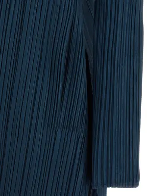 'Mellow Pleats' cardigan 100% polyester PLEATS PLEASE ISSEY MIYAKE Blue