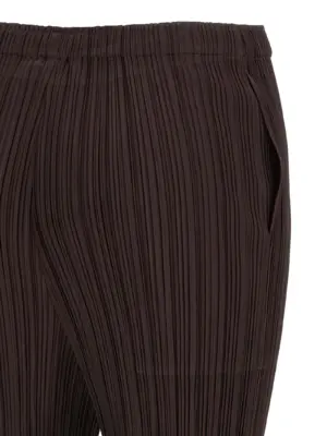 'Monthly Colors: July' pants 100% polyester PLEATS PLEASE ISSEY MIYAKE Brown