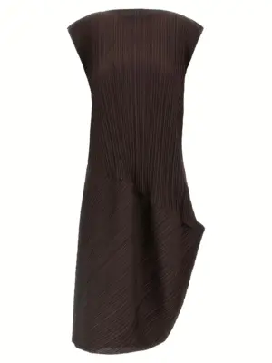 Midi Dress PLEATS PLEASE ISSEY MIYAKE Brown