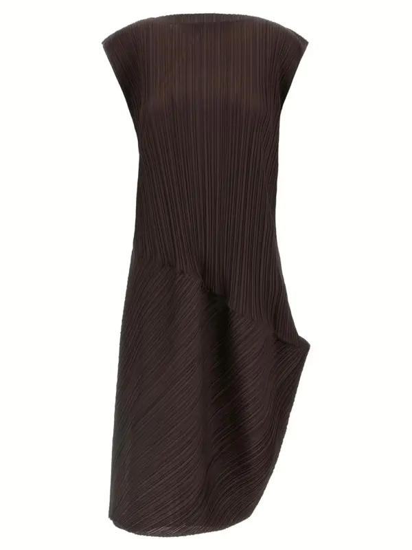 Midi Dress PLEATS PLEASE ISSEY MIYAKE Brown