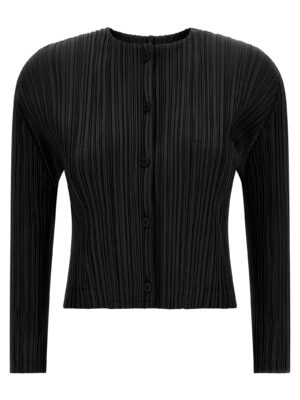 'Monthly Colors: August' cardigan PLEATS PLEASE ISSEY MIYAKE Black