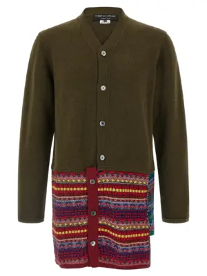 Jacquard insert cardigan COMME DES GARÇONS HOMME PLUS Green