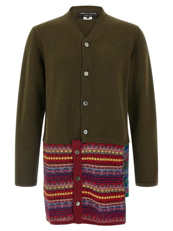 Jacquard insert cardigan COMME DES GARÇONS HOMME PLUS Green