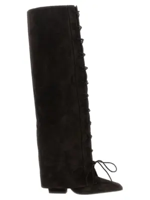 'Jane Fold Over Lace Up' boots PARIS TEXAS Brown
