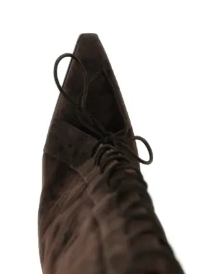 'Jane Fold Over Lace Up' boots 100% calfskin leather (Bos Taurus) PARIS TEXAS Brown