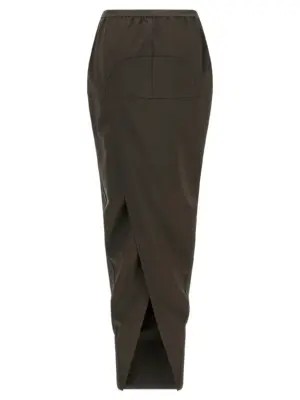 'Soft Pillar long' skirt RP02E4331WST78 RICK OWENS Gray