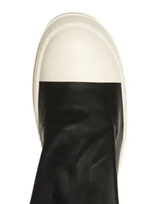 'High Stocking Sneaks' boots 100% cow leather (Bos Taurus) RICK OWENS White/Black
