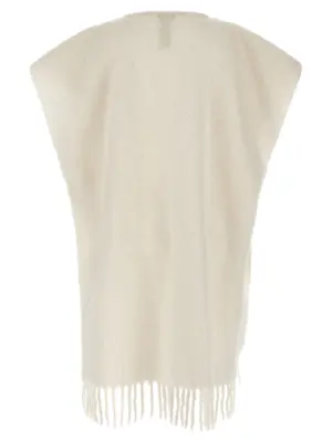 Bouclé yarn cape S31531C0CC663903 PESERICO White