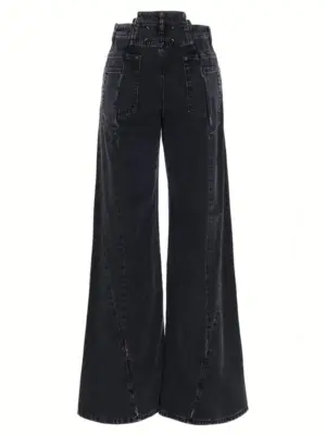 Jeans asymmetrical waist Woman MAISON MARGIELA Black