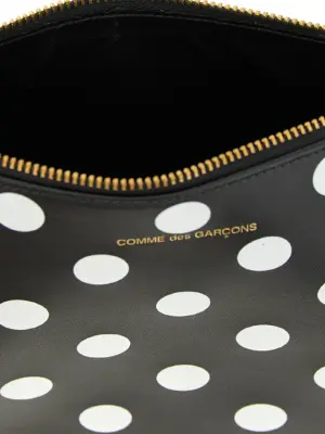 'Polka Dots Printed' wallet 100% cow leather (Bos Taurus) COMME DES GARÇONS WALLET White/Black