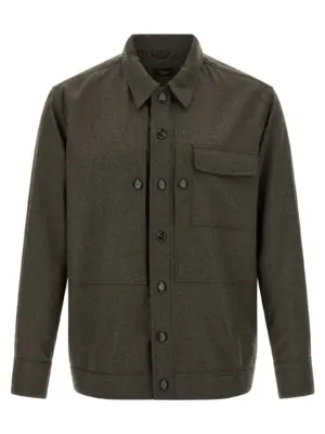 Wool cloth overshirt BRIONI Gray