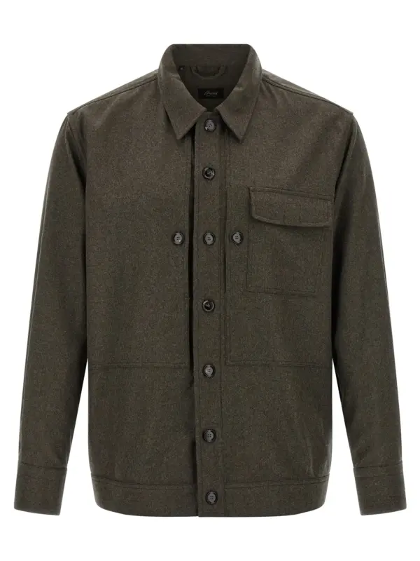Wool cloth overshirt BRIONI Gray
