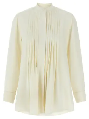 Pleated plastron shirt BRIONI White