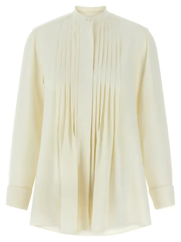 Pleated plastron shirt BRIONI White