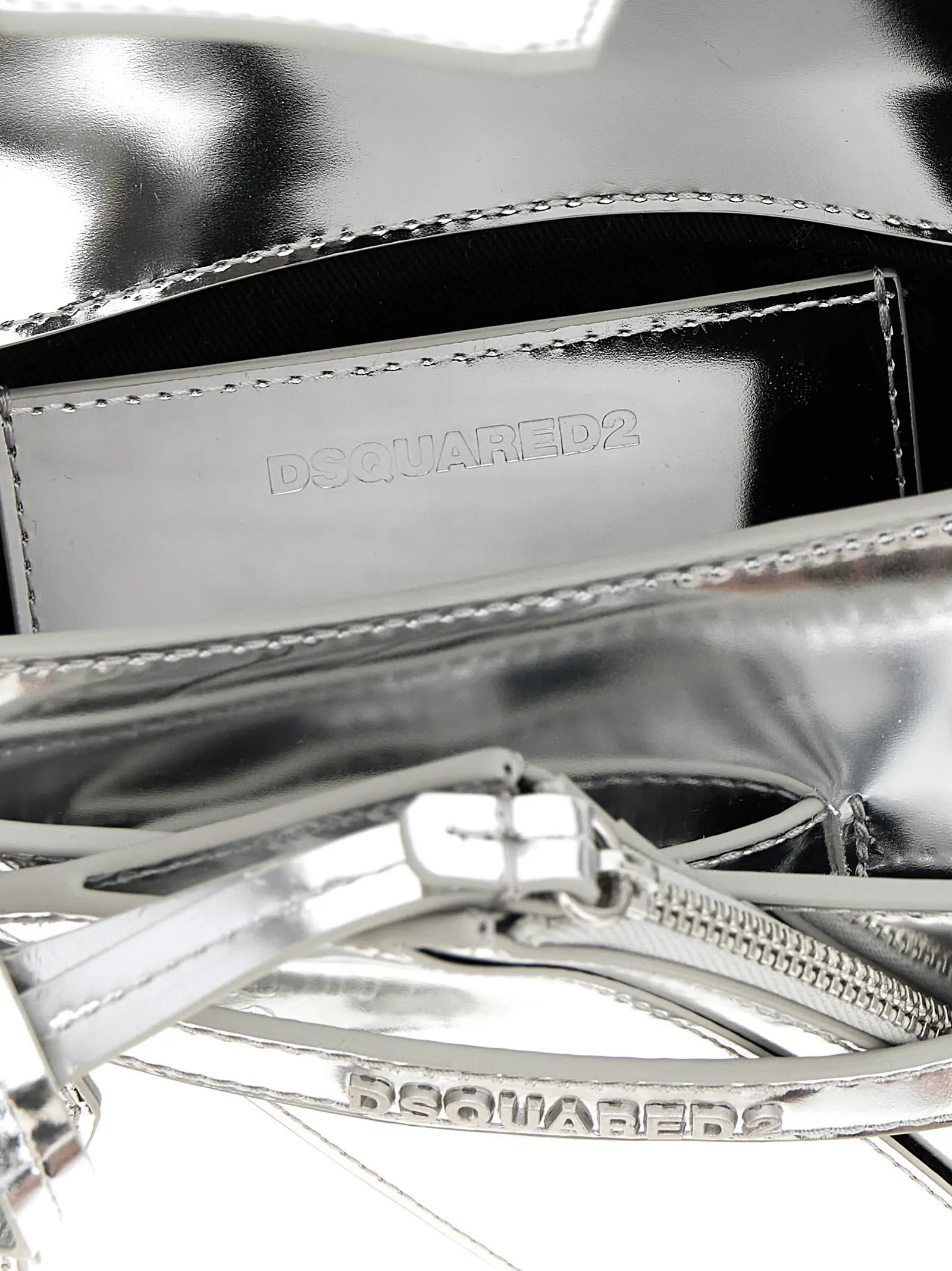 Сумка Dsquared2 Twin Mini Срібна 4 'Twin Mini' handbag 100% calfskin leather (Bos Taurus) DSQUARED2 Silver