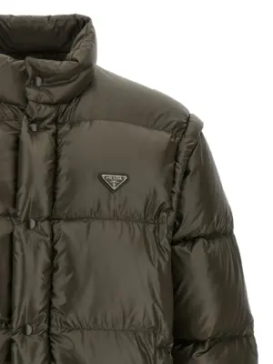 Re-Nylon down jacket 100% recycled polyamide PRADA Gray