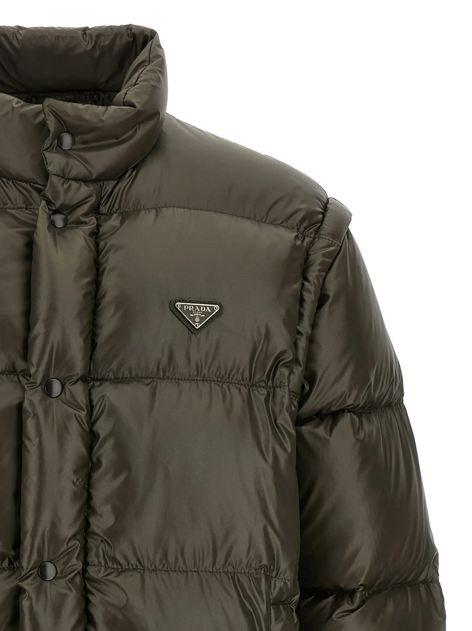 Пуховик Prada Re-Nylon Сірий 4 Re-Nylon down jacket 100% recycled polyamide PRADA Gray
