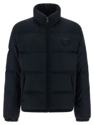 Cashmere down jacket PRADA Blue
