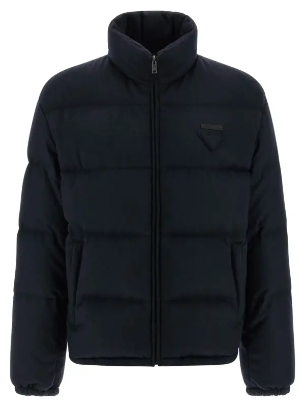 Cashmere down jacket PRADA Blue