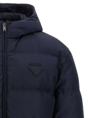 Re-Nylon down jacket Man PRADA Blue