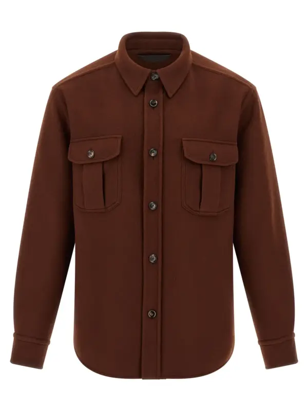 'Vagabond' overshirt BRIONI Brown